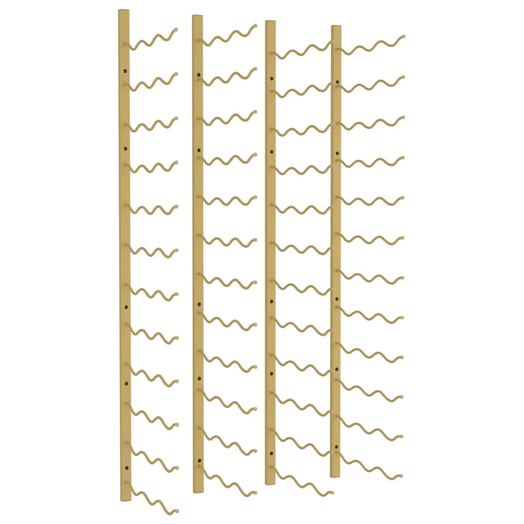 2 db arany vas falra szerelhető bortartó állvány 36 palacknak