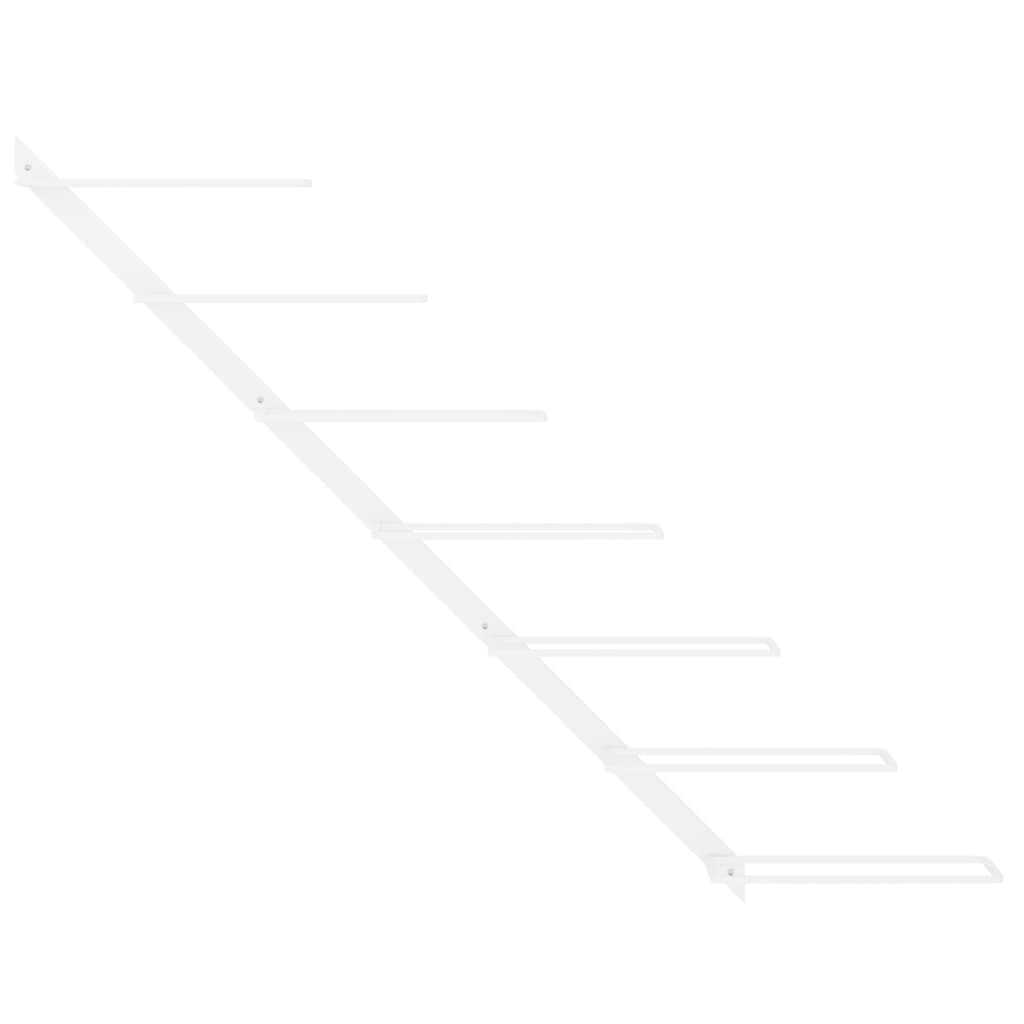 Fehér fém falra szerelhető bortartó állvány 7 palacknak