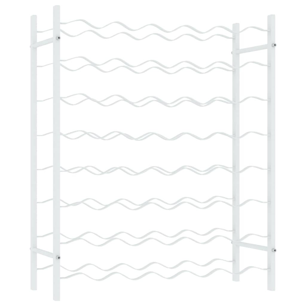 Fehér fém bortartó állvány 48 palackhoz