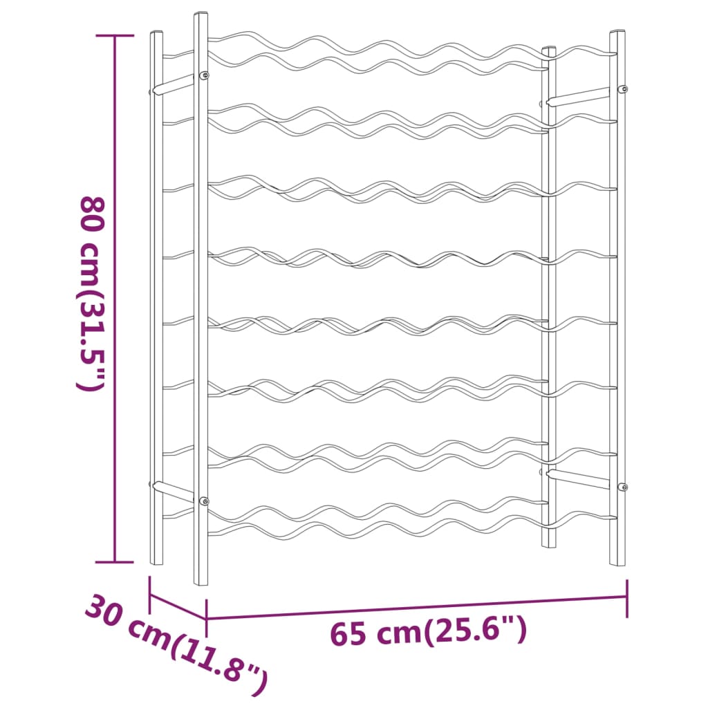 Fehér fém bortartó állvány 48 palackhoz