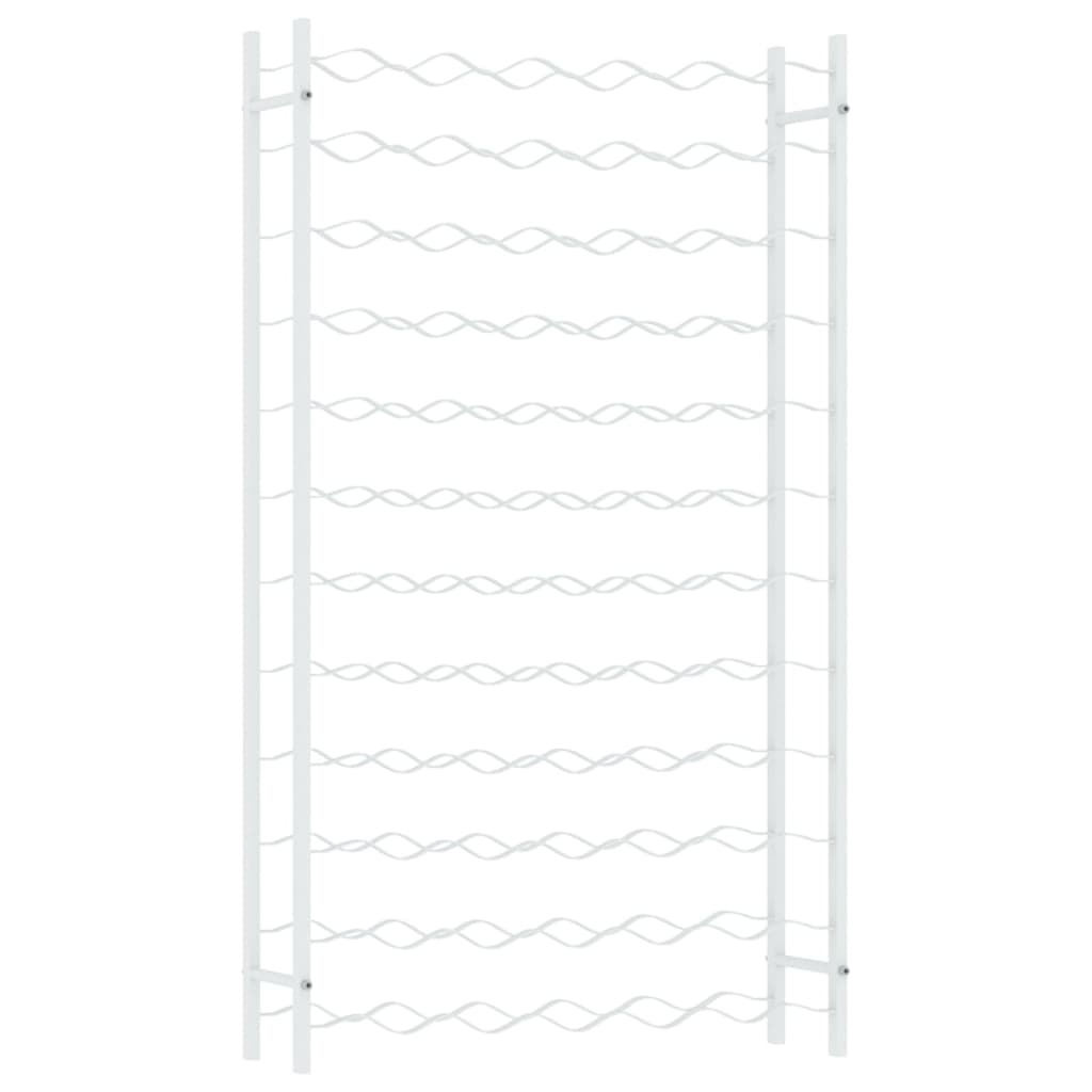 Fehér fém bortartó állvány 72 palackhoz