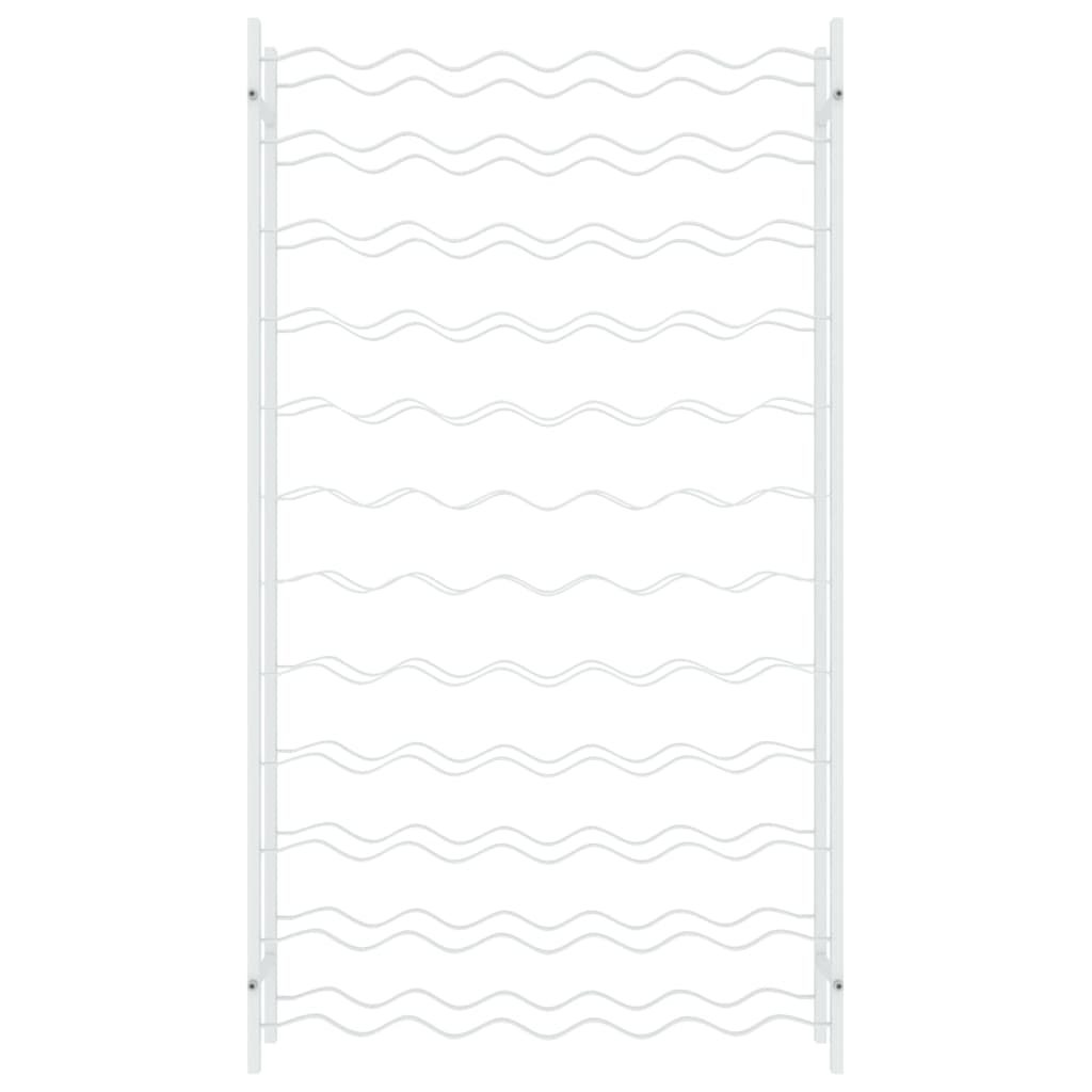 Fehér fém bortartó állvány 72 palackhoz