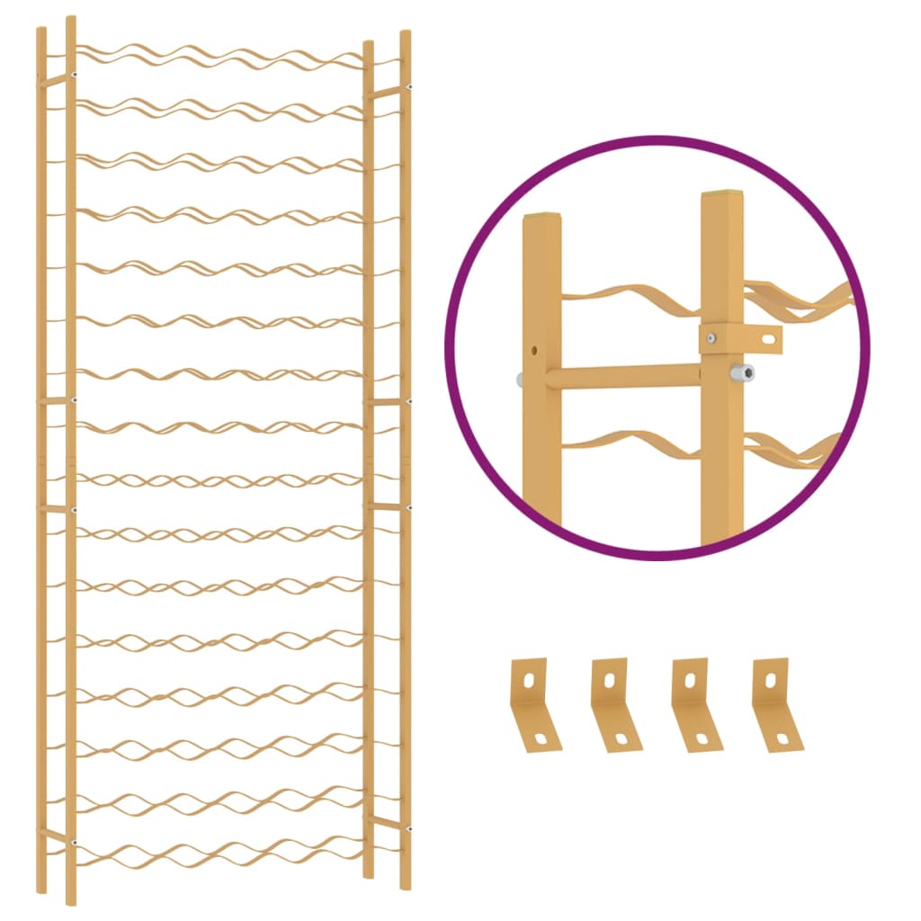 Arany fém bortartó állvány 96 palackhoz