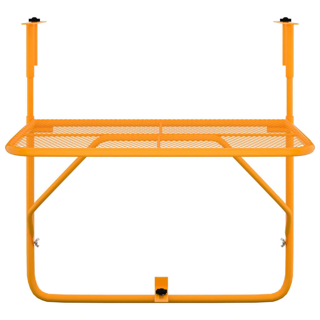 Sárga acél erkélyasztal 60 x 40 cm