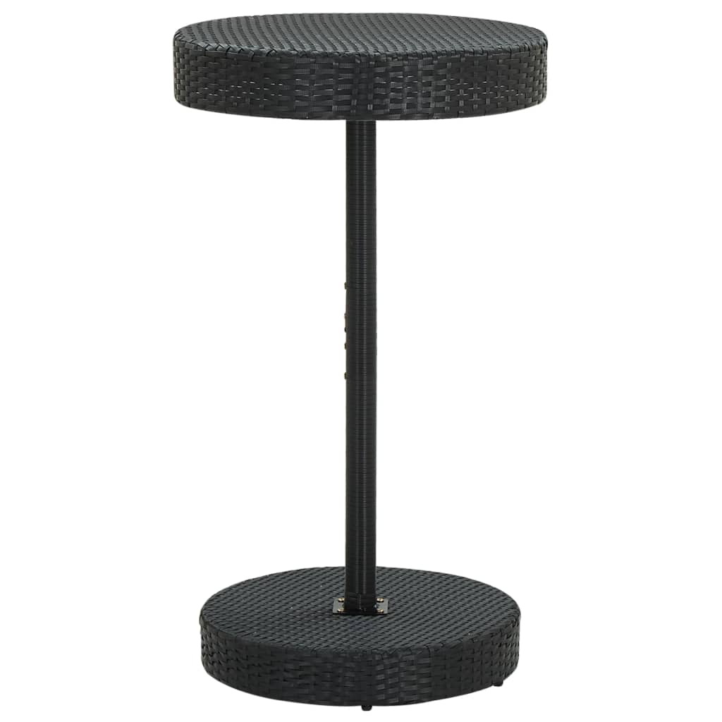 3 részes fekete polyrattan kültéri bárszett párnákkal