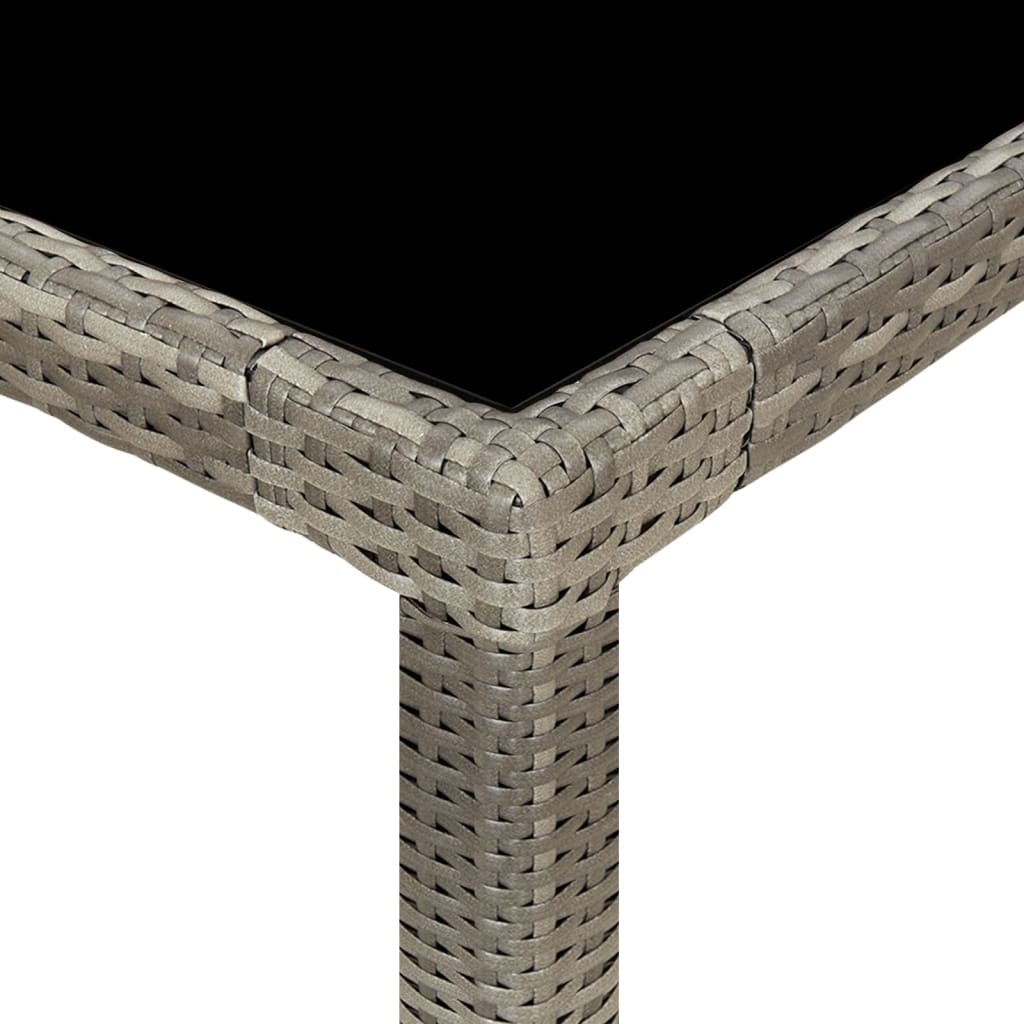 9 részes szürke polyrattan kültéri étkezőgarnitúra párnákkal