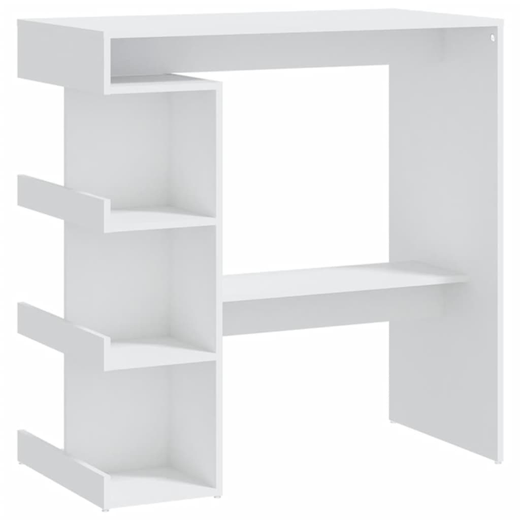 Fehér forgácslap bárasztal tárolópolccal 100 x 50 x 101,5 cm Fehér forgácslap bárasztal tárolópolccal 100 x 50 x 101,5 cm