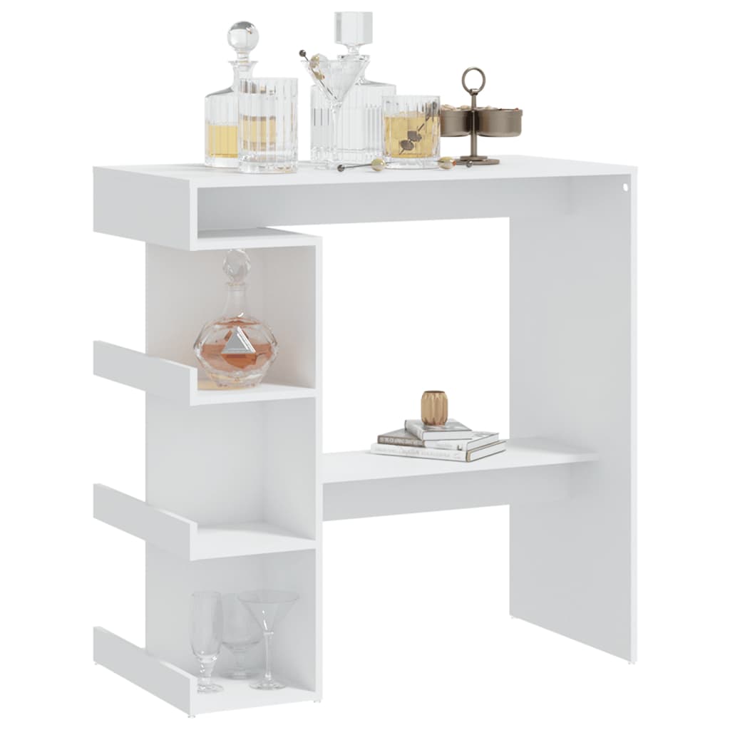 Fehér forgácslap bárasztal tárolópolccal 100 x 50 x 101,5 cm Fehér forgácslap bárasztal tárolópolccal 100 x 50 x 101,5 cm