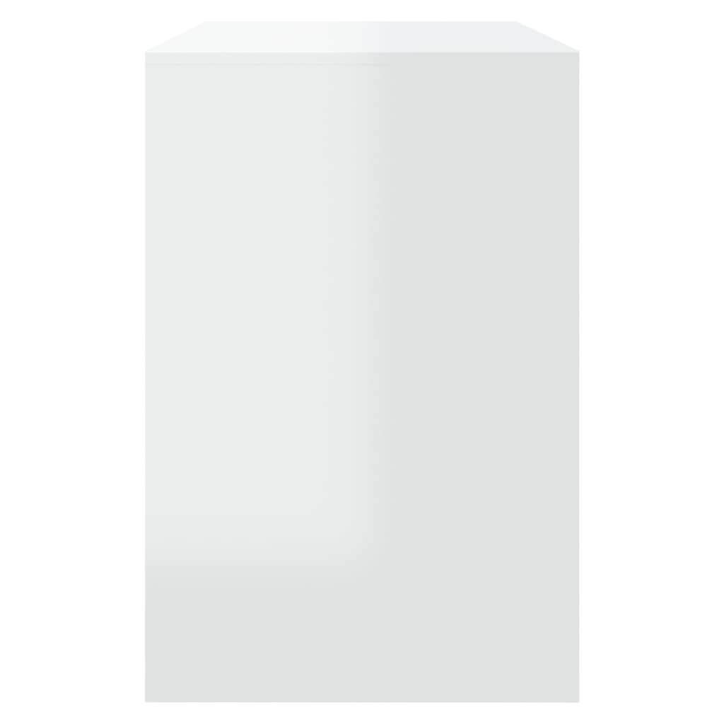 3 részes magasfényű fehér forgácslap étkezőgarnitúra