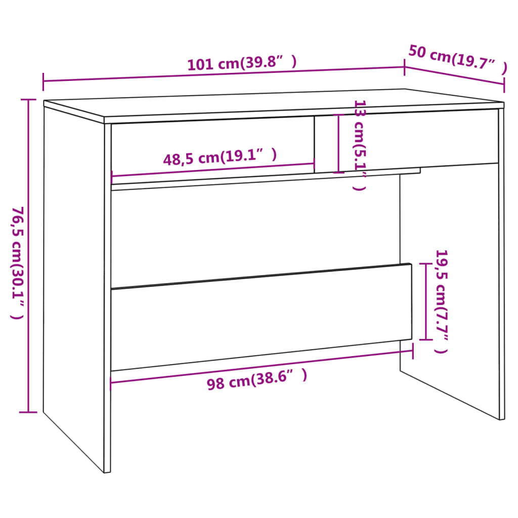Betonszürke forgácslap íróasztal 101 x 50 x 76,5 cm Betonszürke forgácslap íróasztal 101 x 50 x 76,5 cm