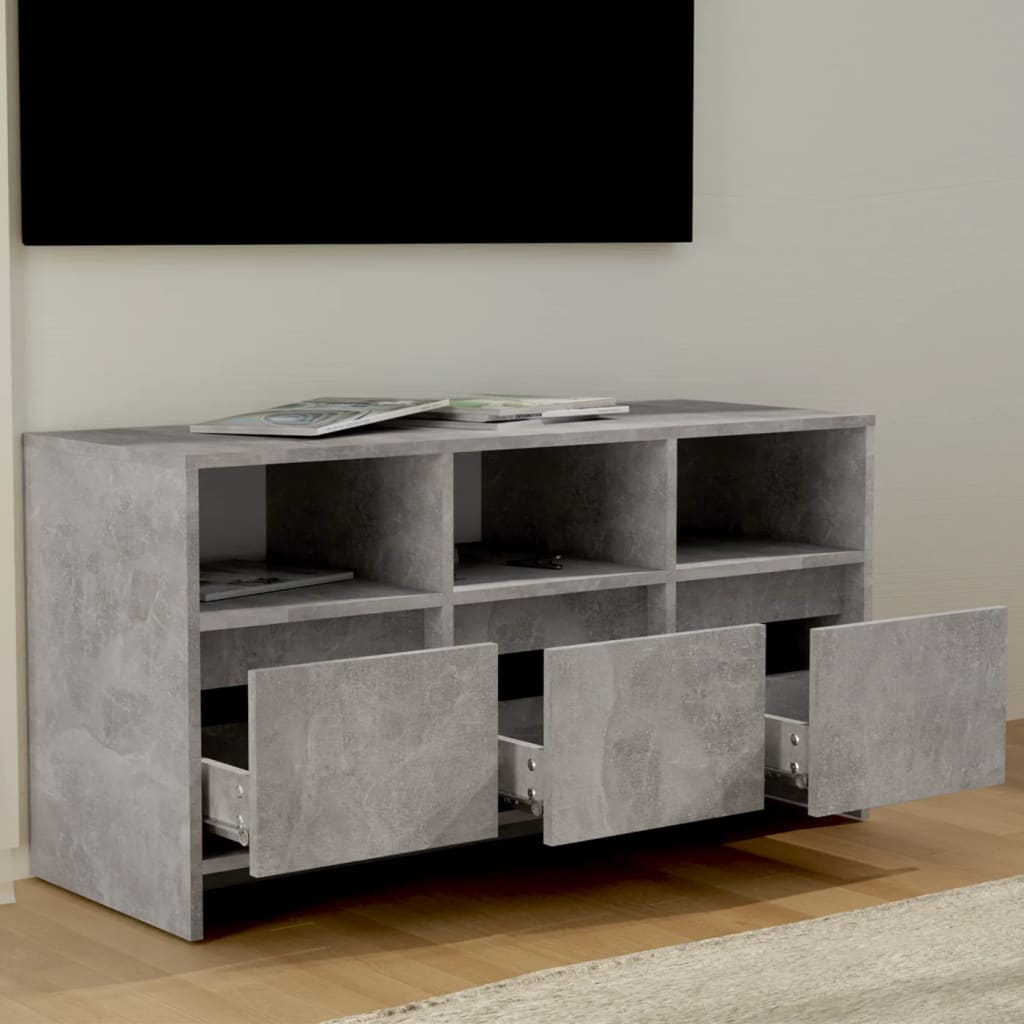 Betonszürke szerelt fa tv-szekrény 102x37,5x52,5 cm