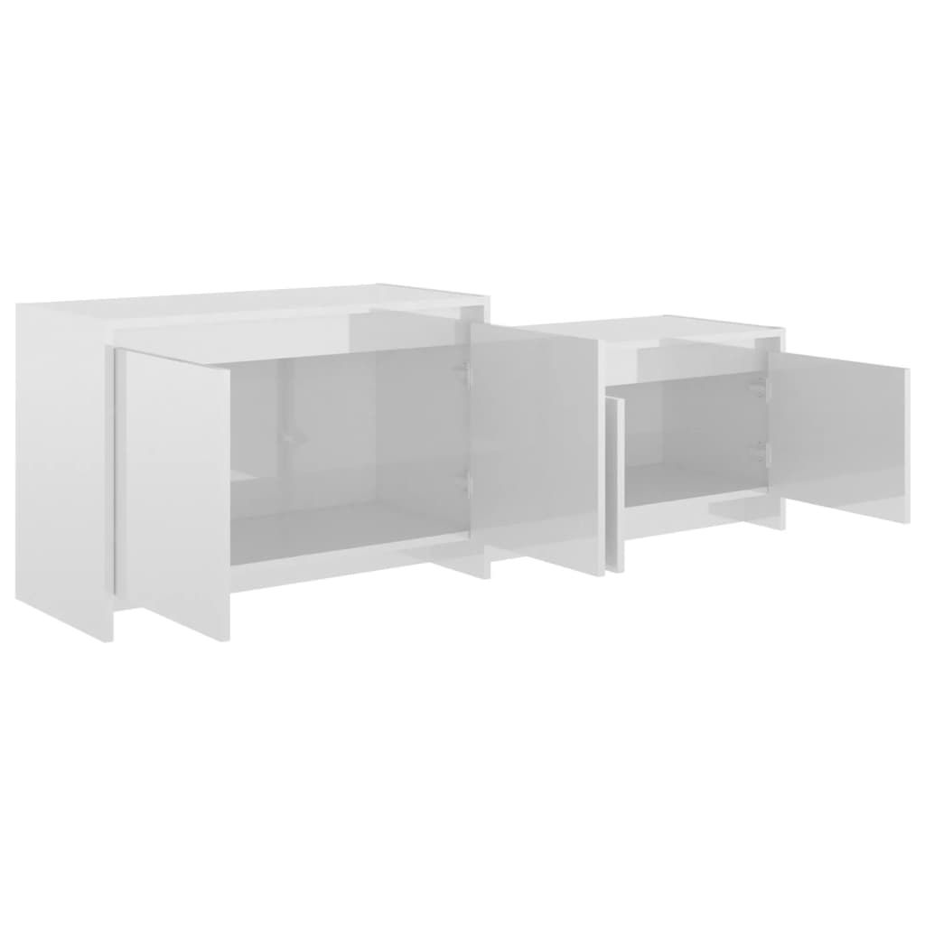 Magasfényű fehér forgácslap tv-szekrény 146,5 x 35 x 50 cm Magasfényű fehér forgácslap tv-szekrény 146,5 x 35 x 50 cm