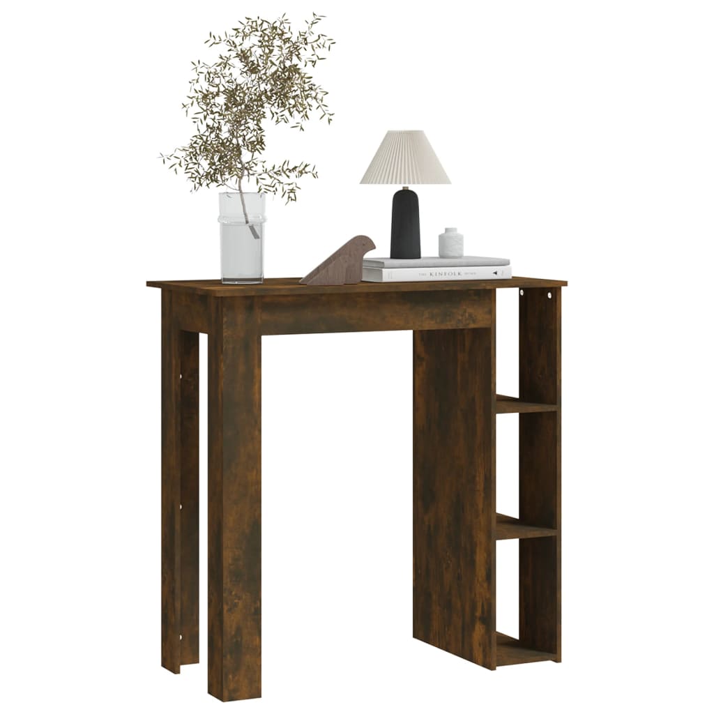 Füstös tölgyszínű forgácslap bárasztal polccal 102x50x103,5 cm Füstös tölgyszínű forgácslap bárasztal polccal 102x50x103,5 cm