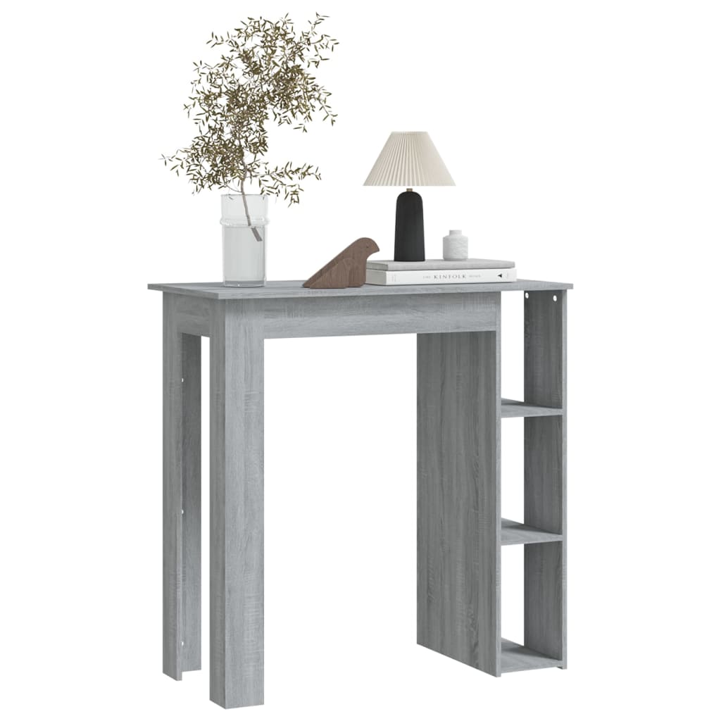 Szürke sonoma forgácslap bárasztal polccal 102 x 50 x 103,5 cm Szürke sonoma forgácslap bárasztal polccal 102 x 50 x 103,5 cm