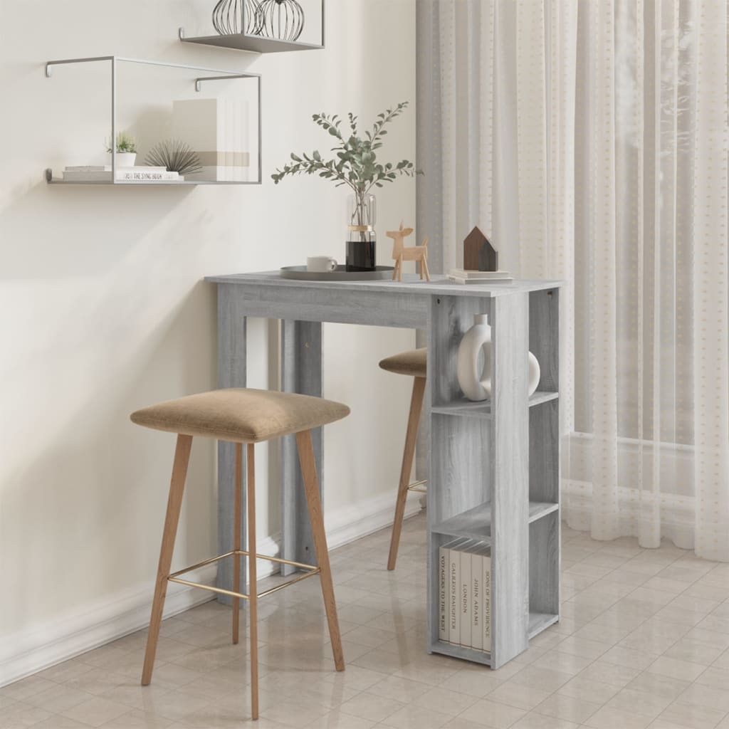 Szürke sonoma forgácslap bárasztal polccal 102 x 50 x 103,5 cm Szürke sonoma forgácslap bárasztal polccal 102 x 50 x 103,5 cm