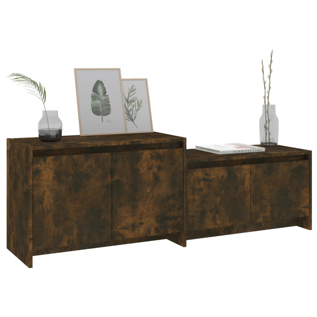 Füstös tölgy színű forgácslap tv-szekrény 146,5 x 35 x 50 cm Füstös tölgy színű forgácslap tv-szekrény 146,5 x 35 x 50 cm