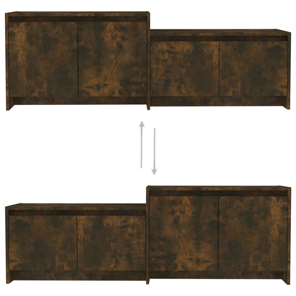 Füstös tölgy színű forgácslap tv-szekrény 146,5 x 35 x 50 cm Füstös tölgy színű forgácslap tv-szekrény 146,5 x 35 x 50 cm