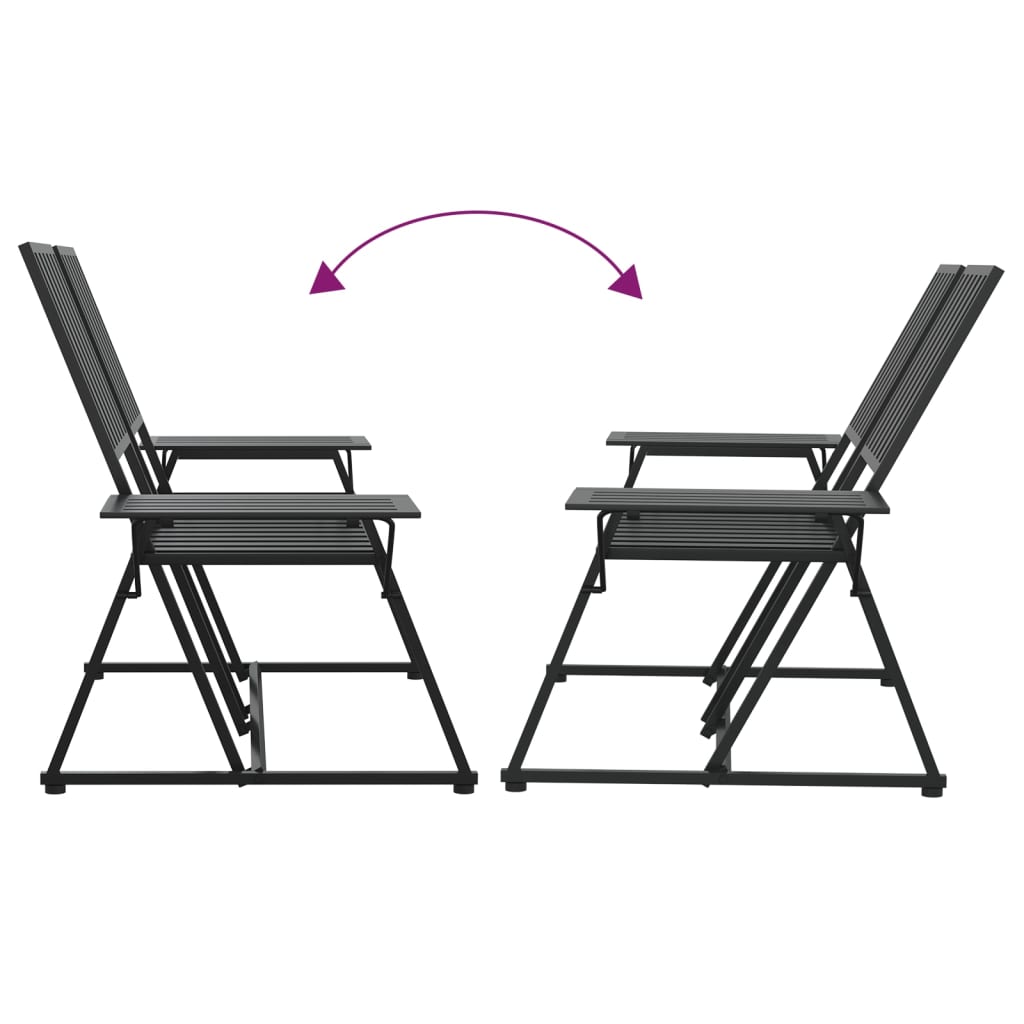 Kétszemélyes fekete acél kerti pad 165 cm Kétszemélyes fekete acél kerti pad 165 cm