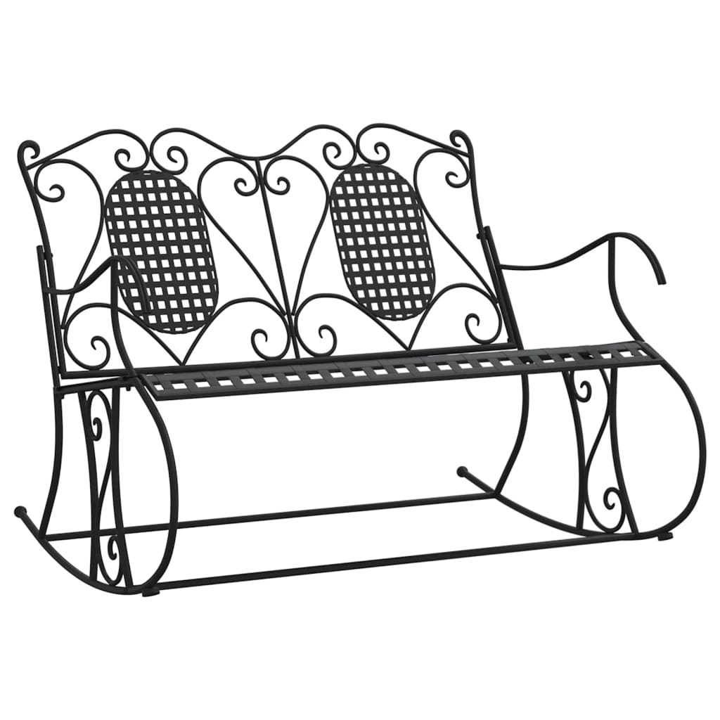 Kétszemélyes fekete acél hintapad 113 cm