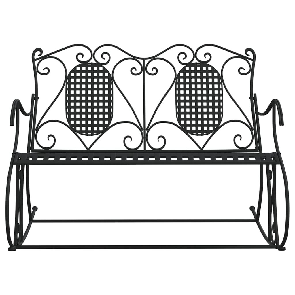 Kétszemélyes fekete acél hintapad 113 cm