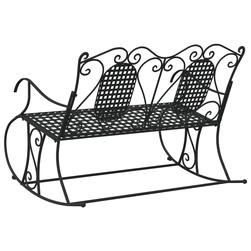 Kétszemélyes fekete acél hintapad 113 cm