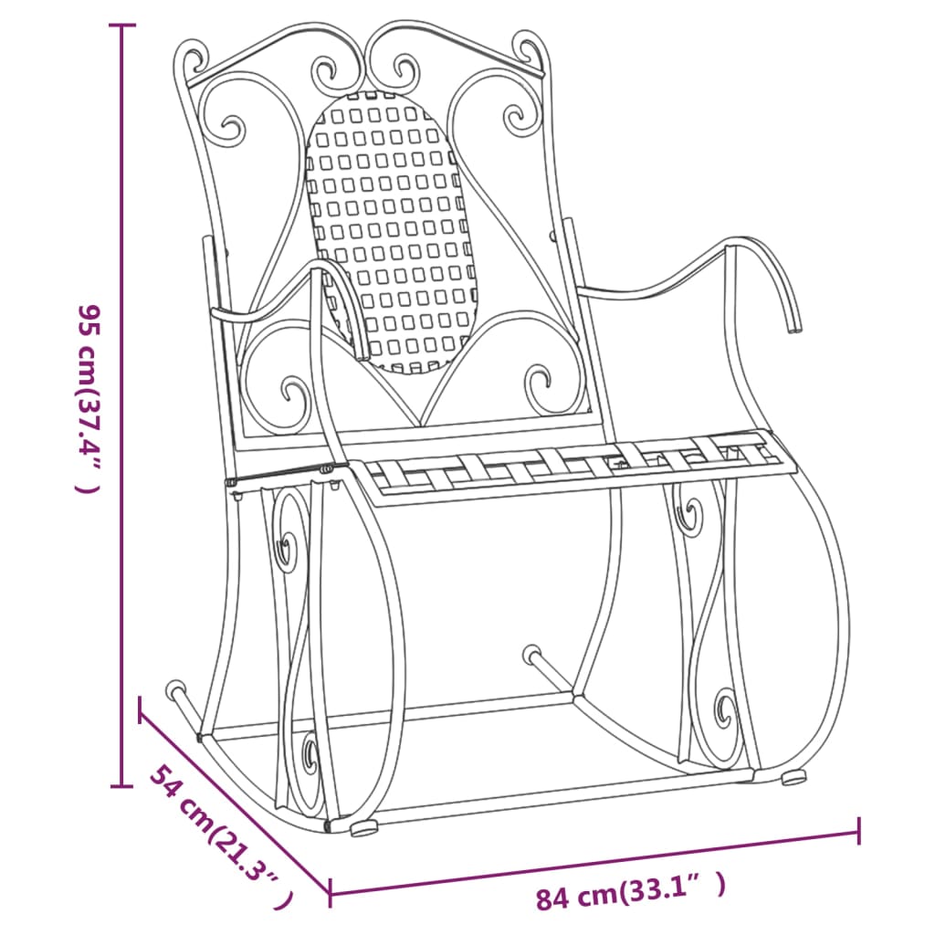 Fekete acél hintapad 84 cm Fekete acél hintapad 84 cm