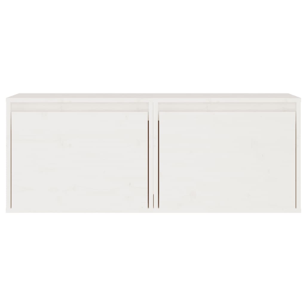 2 darab fehér tömör fenyőfa faliszekrény 45 x 30 x 35 cm