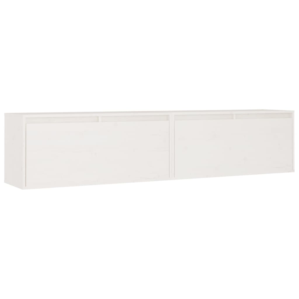 2 db fehér tömör fenyőfa faliszekrény 80 x 30 x 35 cm