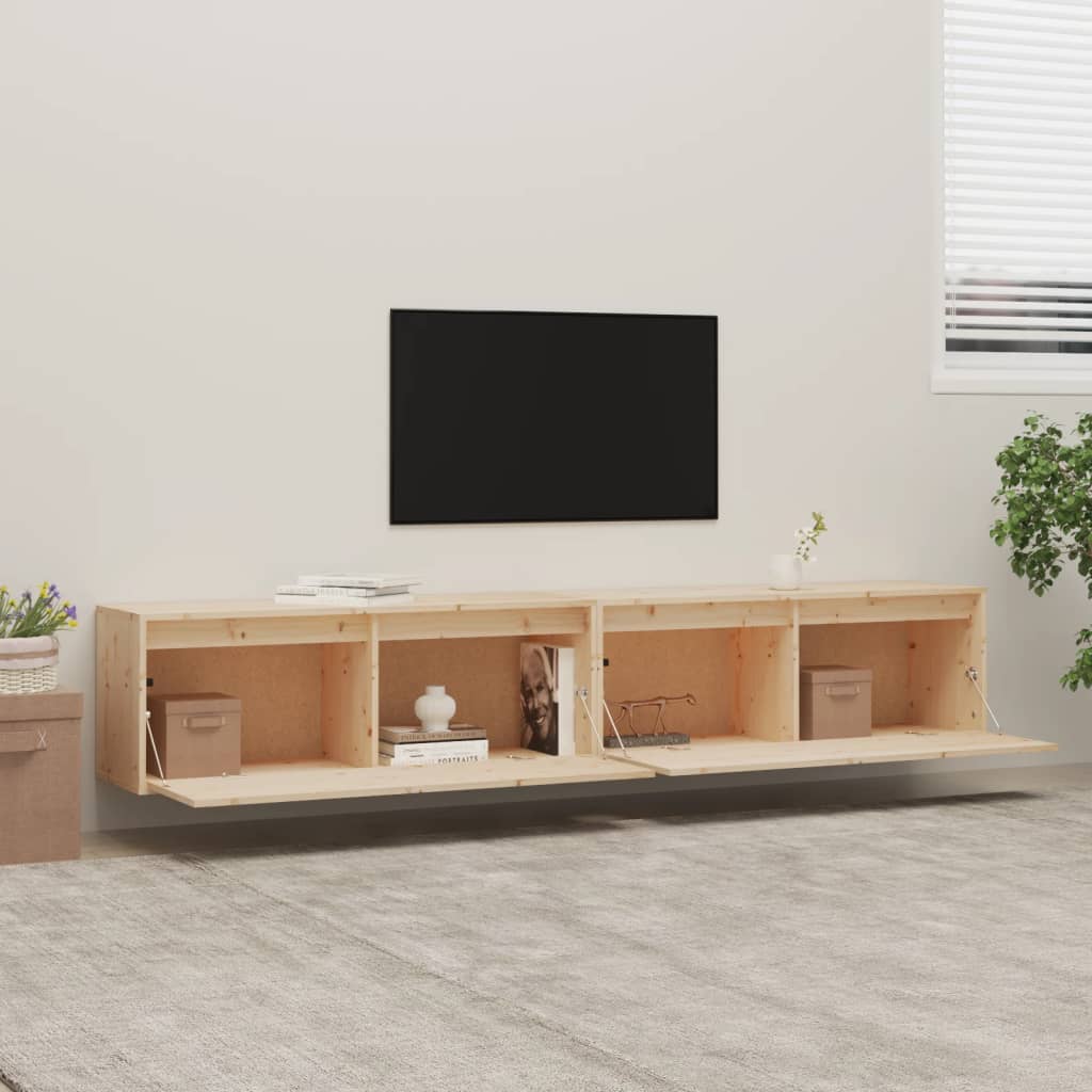 2 darab tömör fenyőfa faliszekrény 100 x 30 x 35 cm