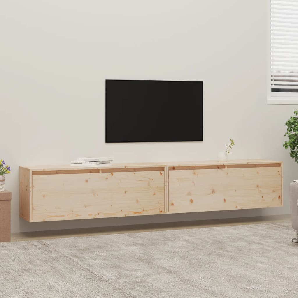 2 darab tömör fenyőfa faliszekrény 100 x 30 x 35 cm