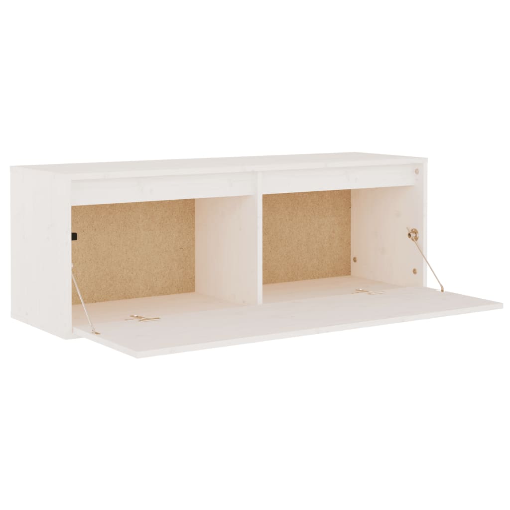 Fehér tömör fenyőfa faliszekrény 100 x 30 x 35 cm Fehér tömör fenyőfa faliszekrény 100 x 30 x 35 cm