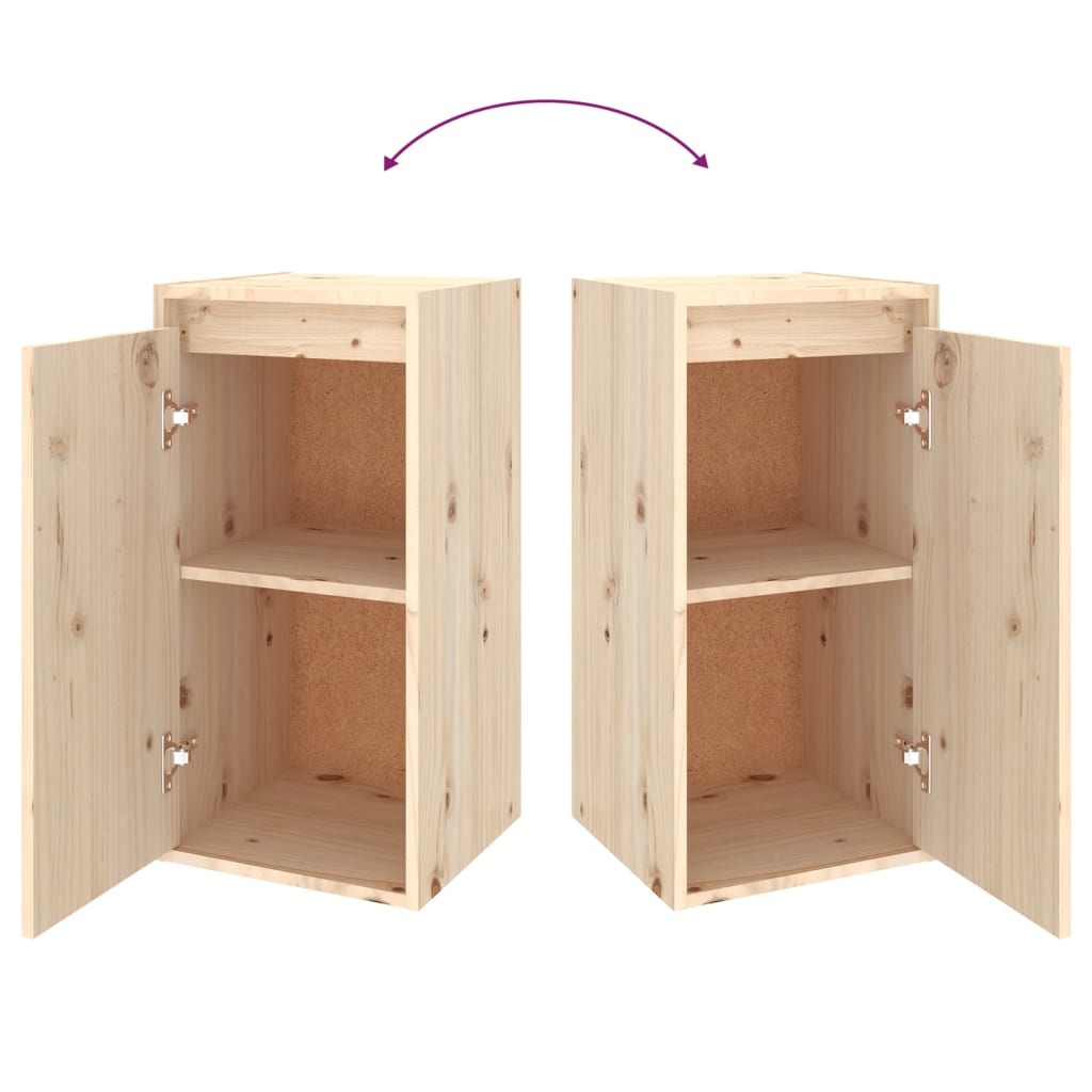 2 db tömör fenyőfa faliszekrény 30 x 30 x 60 cm