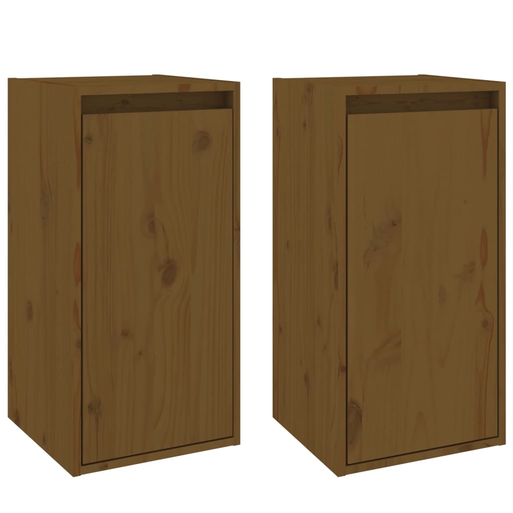 2 db mézbarna tömör fenyőfa faliszekrény 30 x 30 x 60 cm 2 db mézbarna tömör fenyőfa faliszekrény 30 x 30 x 60 cm