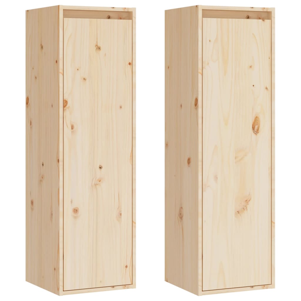 2 db tömör fenyőfa faliszekrény 30 x 30 x 100 cm