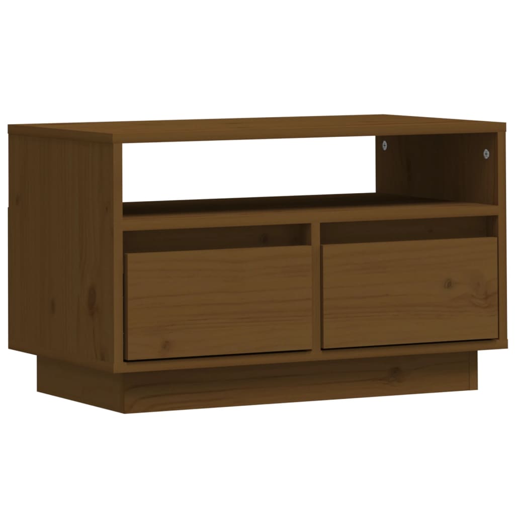 Mézbarna tömör fenyőfa tv-szekrény 60 x 35 x 37 cm Mézbarna tömör fenyőfa tv-szekrény 60 x 35 x 37 cm