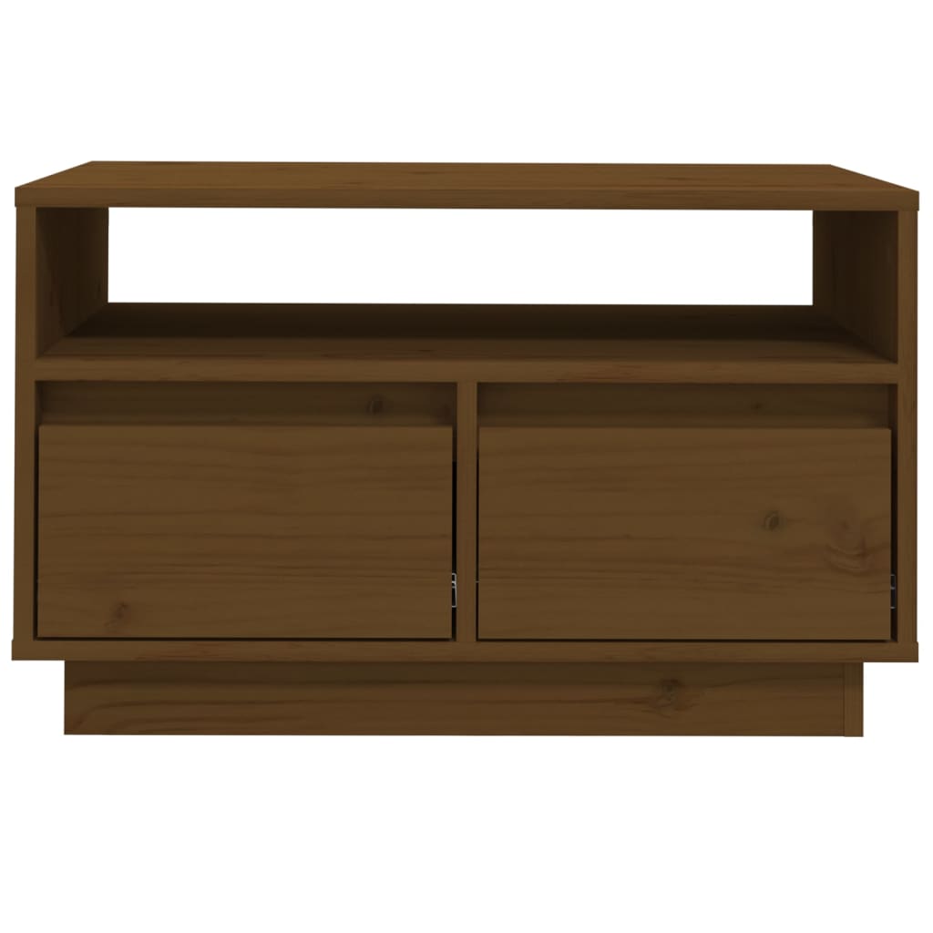 Mézbarna tömör fenyőfa tv-szekrény 60 x 35 x 37 cm Mézbarna tömör fenyőfa tv-szekrény 60 x 35 x 37 cm