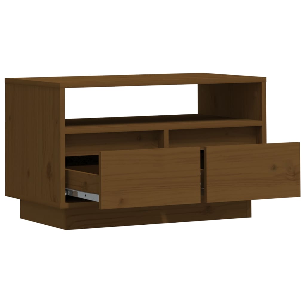 Mézbarna tömör fenyőfa tv-szekrény 60 x 35 x 37 cm Mézbarna tömör fenyőfa tv-szekrény 60 x 35 x 37 cm