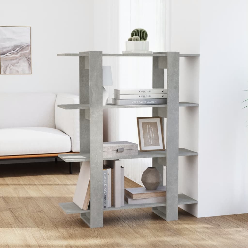 Betonszürke könyvszekrény/térelválasztó 100 x 30 x 123,5 cm