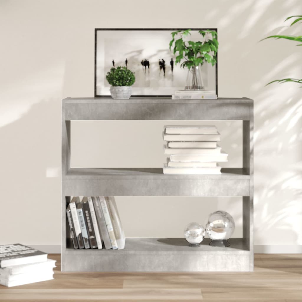Betonszürke térelválasztó könyvszekrény 80 x 30 x 72 cm