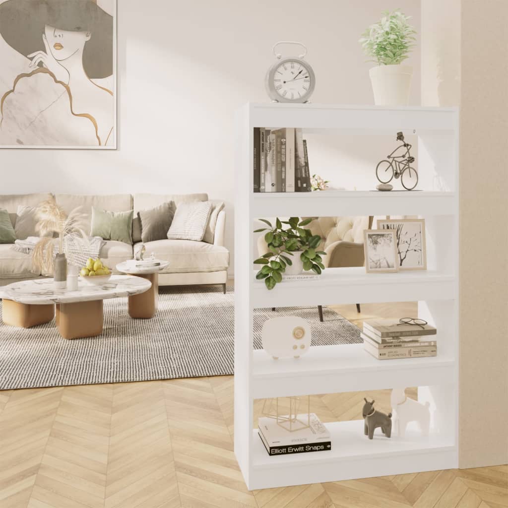 Fehér forgácslap könyvszekrény/térelválasztó 80 x 30 x 135 cm