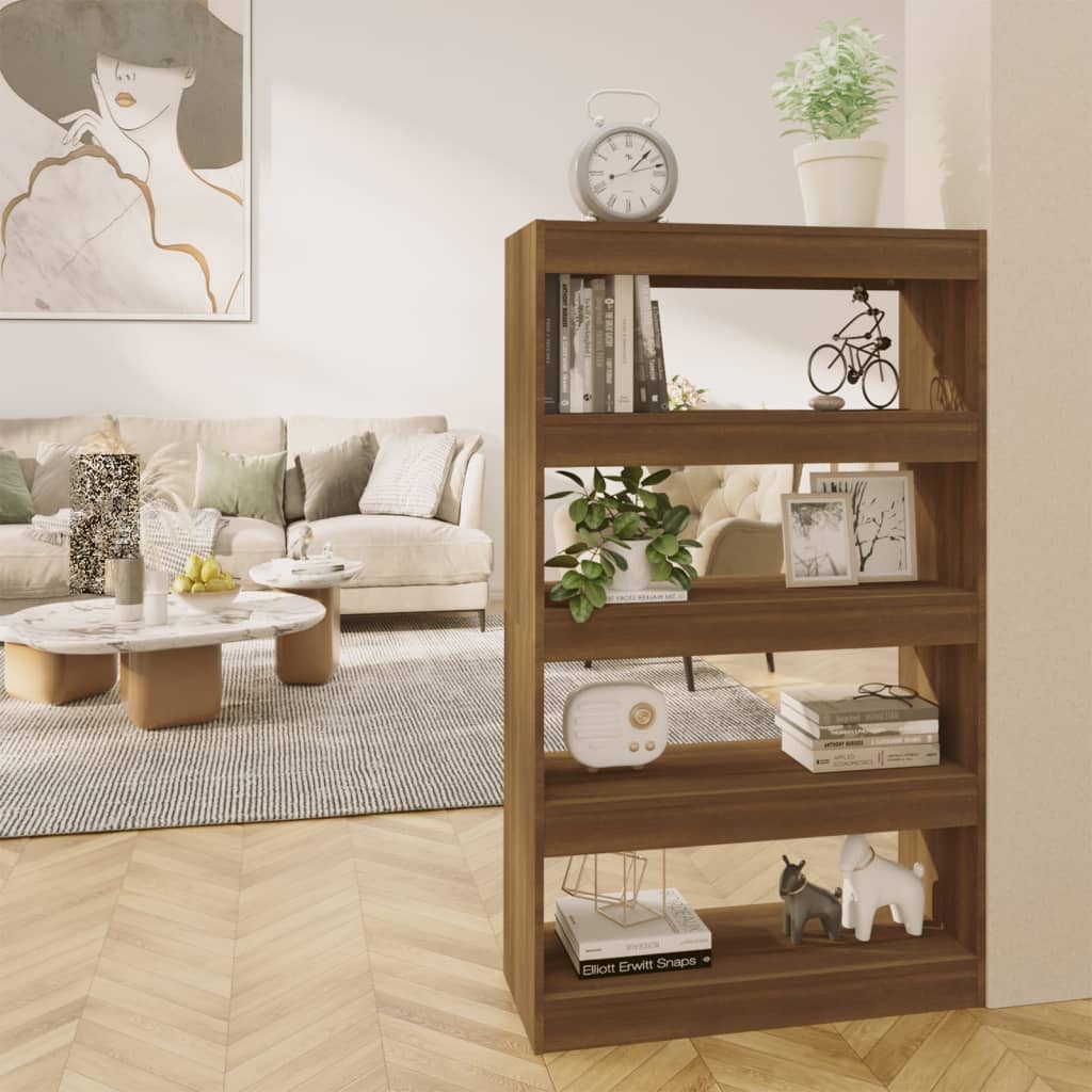 Barna forgácslap könyvszekrény/térelválasztó 80 x 30 x 135 cm