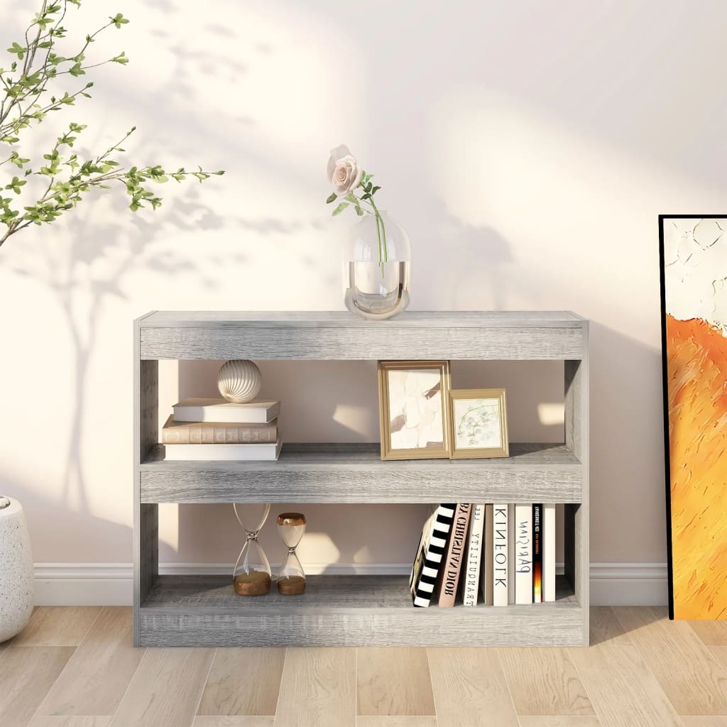 Szürke sonoma színű könyvszekrény/térelválasztó 100x30x72 cm