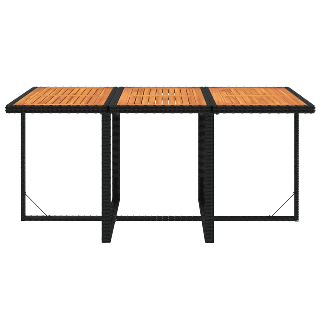 7 részes fekete polyrattan kerti étkezőgarnitúra párnákkal
