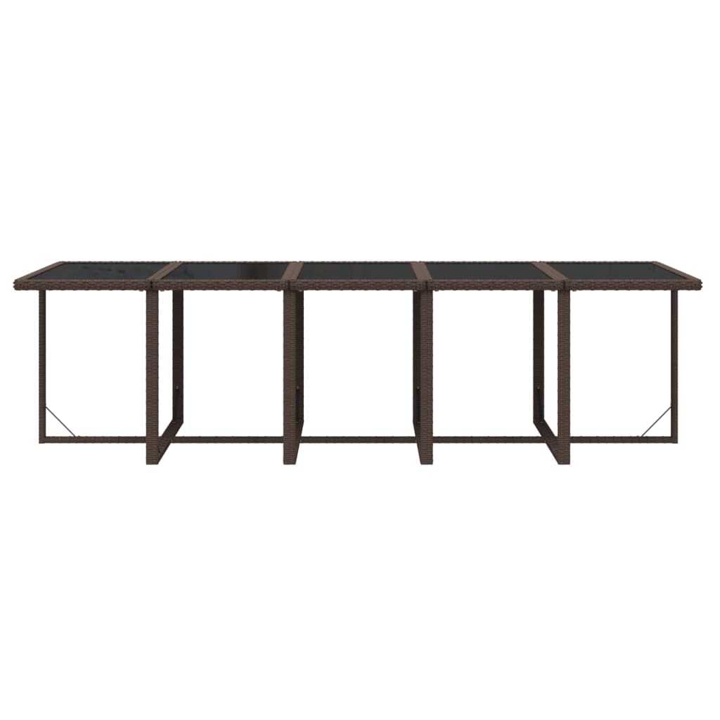 11 részes barna polyrattan kerti étkezőgarnitúra párnákkal