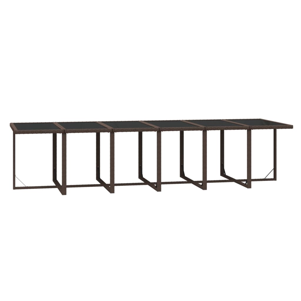 13 részes barna polyrattan kerti étkezőgarnitúra párnákkal