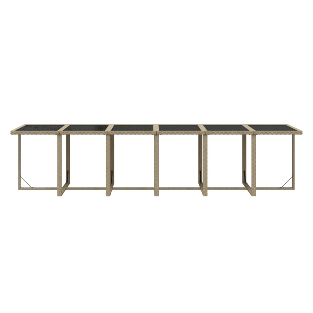 17 részes bézs polyrattan kerti étkezőgarnitúra párnákkal