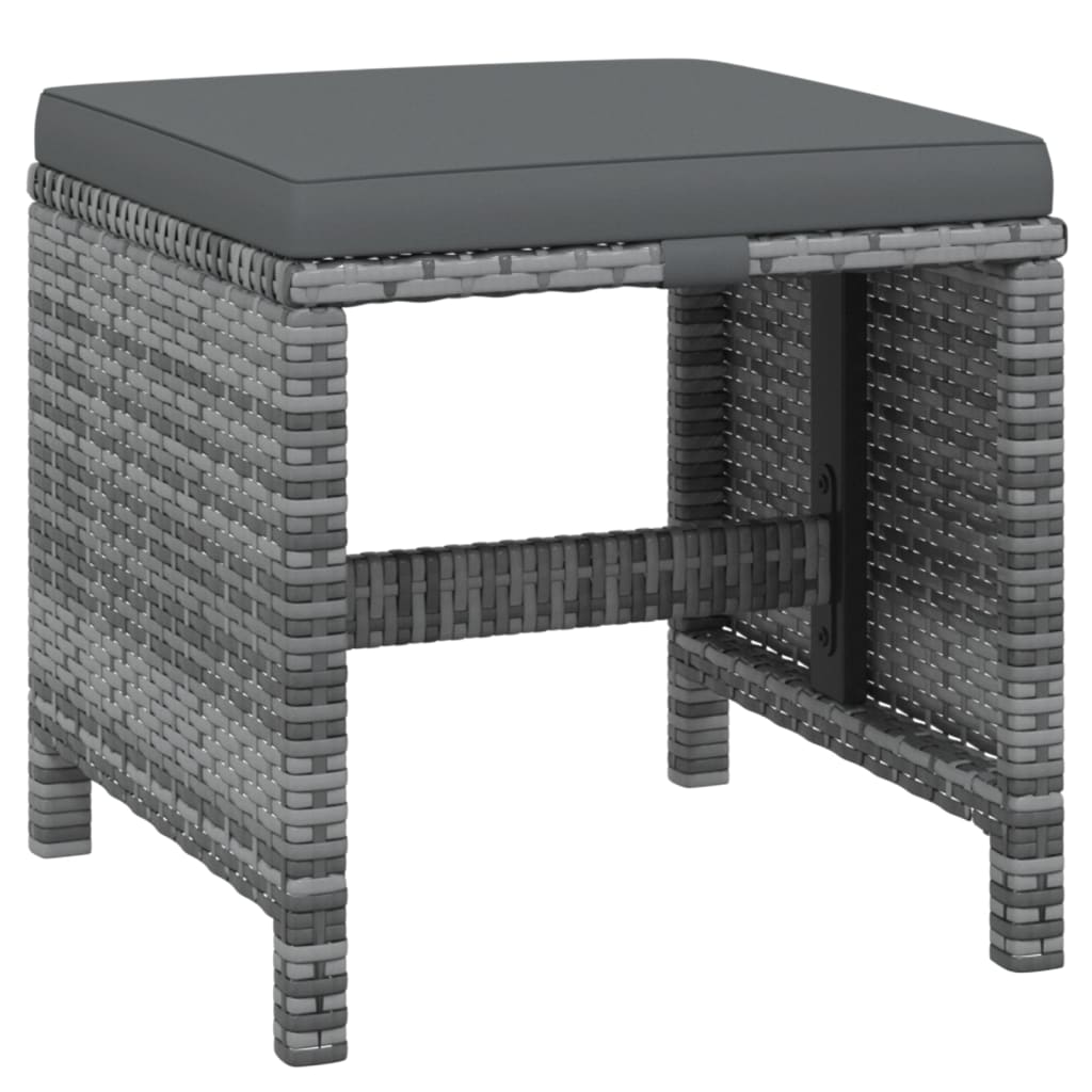 19 részes szürke polyrattan kerti étkezőgarnitúra párnákkal