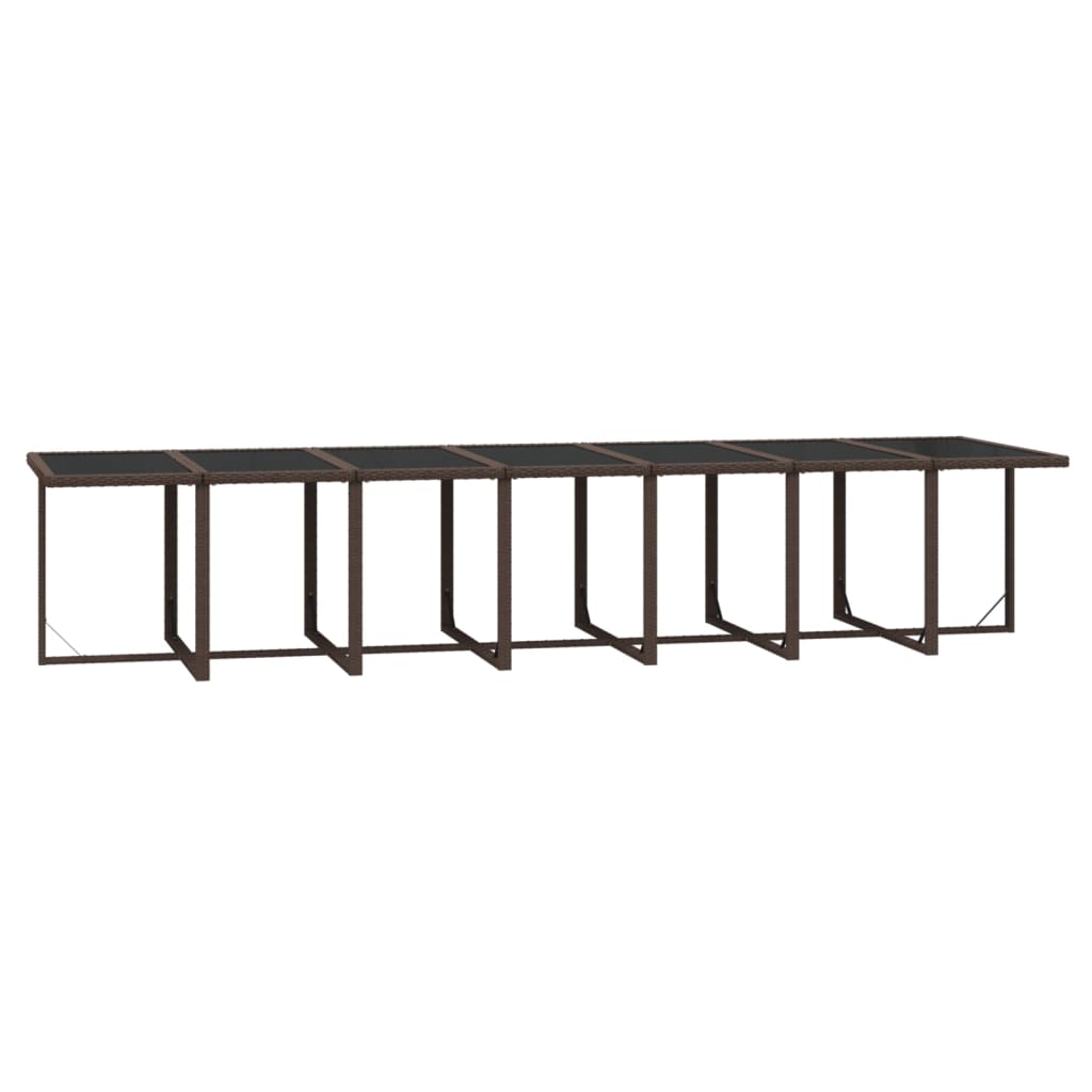 15 részes barna polyrattan kerti étkezőgarnitúra párnákkal