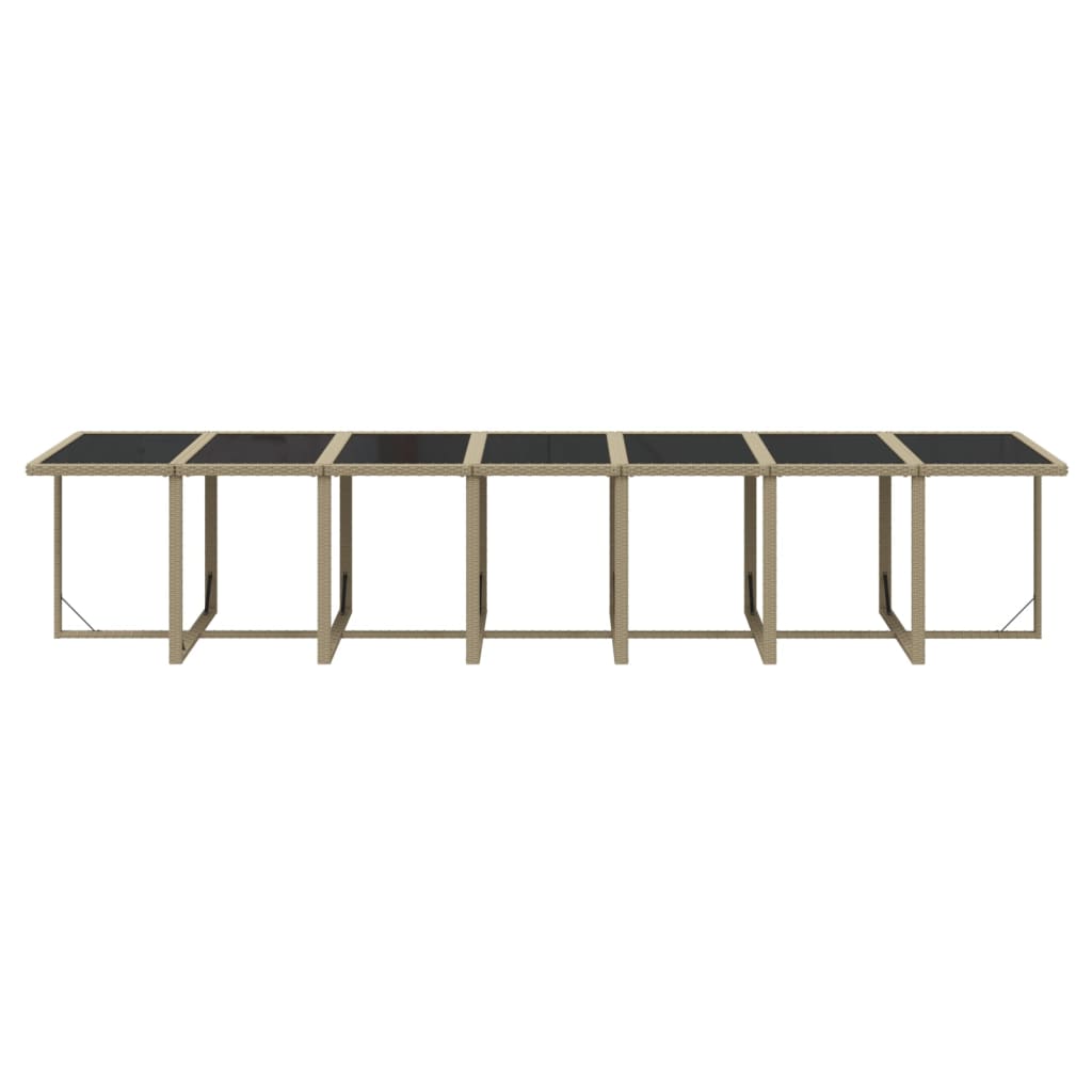 15 részes bézs polyrattan kerti étkezőgarnitúra párnákkal