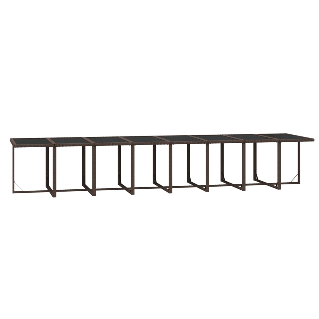 21 részes barna polyrattan kerti étkezőgarnitúra párnákkal